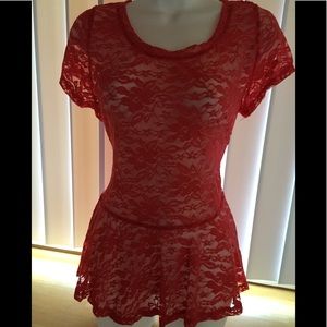 Spoiled Lace Top Pinkish Coral Color.